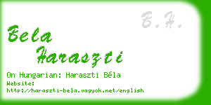 bela haraszti business card