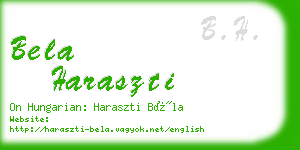 bela haraszti business card
